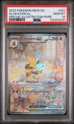 2023 POKEMON MEW EN-151 201 ALAKAZAM EX SPECIAL ILLUSTRATION RARE PSA 10 - Image 1