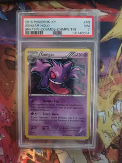2015 Pokemon Xy Breakthrough Gengar Cosmos Holo Champion Tins #60 PSA 7 - Image 1