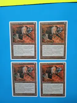 Magic the Gathering MTG 4th Edition CLOCKWORK BEAST X 4 LP/EX RARE 1995! - Image 1
