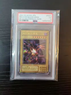 Yugioh 2001 Japanese Red Eyes Black Dragon P5-01 Ultra Parallel Rare PSA 5 - Image 1