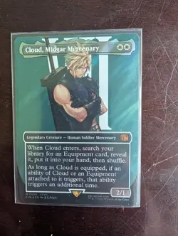 Cloud, Midgar Mercenary Borderless Surge Foil. #520. MTG, Mint Condition - Image 1