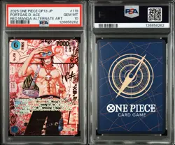 ONE PIECE JAPANESE OP13 #119 PORTGAS D. ACE RED MANGA ALT (PSA 10)(Proxy) - Image 3