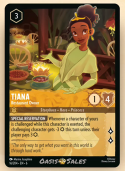 Disney Lorcana | Tiana - Restaurant Owner | 16/204 | Azurite Sea | NM - Image 2