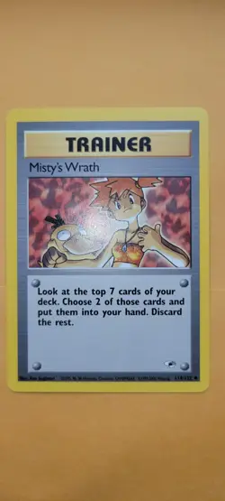 Pokemon TCG Gym Heroes Trainer Card Misty's Wrath 114/132 - Image 3