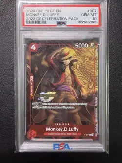 Monkey D. Luffy P-007 2023 CS Celebration Pack One Piece Card Game PSA 10 - Image 1