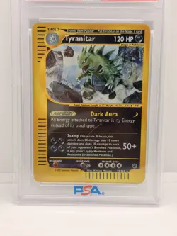 Pokemon TCG Expedition Tyranitar Reverse Holo Rare Card 2002 29/165 PSA 8 - Image 2