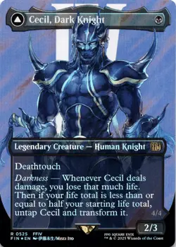 Cecil, Dark Knight BORDERLESS SURGE FOIL Final Fantasy Magic MTG NM - Image 1