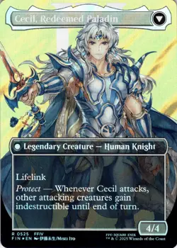 Cecil, Dark Knight BORDERLESS SURGE FOIL Final Fantasy Magic MTG NM - Image 2