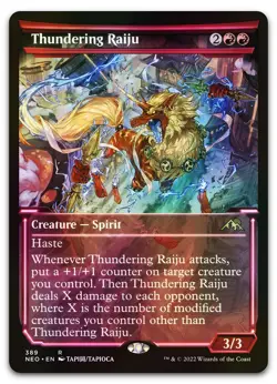Thundering Raiju (Showcase) #389 (Foil) (LP) Kamigawa Neon Dynasty NEO Magic MTG - Image 1