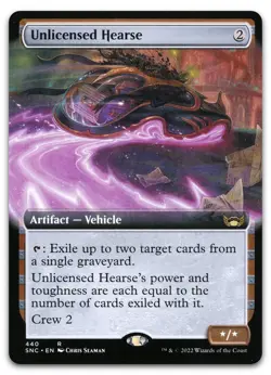 Unlicensed Hearse (Extended Art) #440 (NM) Streets New Capenna SNC Magic MTG - Image 1