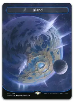 Island (241) (Borderless) #241 (NM) Unfinity UNF Magic MTG - Image 1