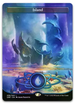 Island (236) (Borderless) #236 (Foil) (NM) Unfinity UNF Magic MTG - Image 1