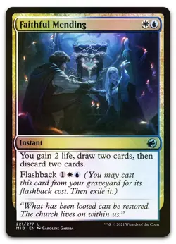 Faithful Mending #221 (Foil) (NM) Midnight Hunt MID Magic MTG - Image 1