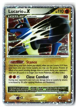 Lucario LV.X ⭐ 122/123 Holo Rare LV.X Mysterious Treasures 2007 Pokemon NM/LP - Image 1