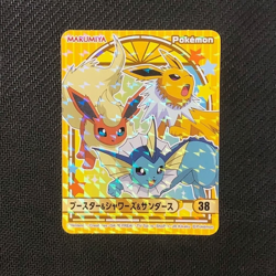 S1962 Jolteon Flareon Vaporeon Japanese Pokemon Marumiya Holo Sticker M31 - Image 1