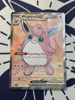 WIGGLYTUFF EX 187/165 Pokemon TCG Scarlet & Violet 151 Holo Full Art Ultra Rare - Image 1