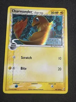 Pokemon TCG CHARMANDER 49/100 . REVERSE HOLOFOIL. EX Crystal Guardians Stamped - Image 1