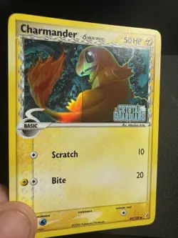 Pokemon TCG CHARMANDER 49/100 . REVERSE HOLOFOIL. EX Crystal Guardians Stamped - Image 2