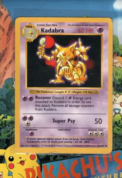 Pokemon TCG Kadabra 32/102 Shadowless Base Set Played - Image 1