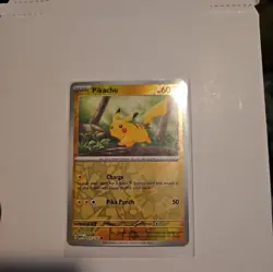 Pokemon TCG Pikachu 025/165 Reverse Holo Scarlet & Violet 151 - Image 1