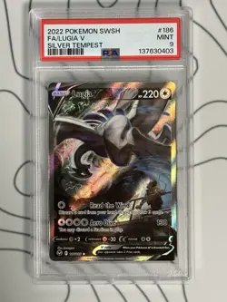 Pokemon SWSH Silver Tempest Lugia v #186 Alternate Full Art PSA 9 Mint - Image 1
