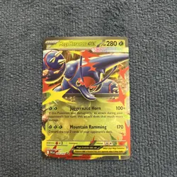 MEGA HERACROSS EX 004/094 PHANTASMAL FLAMES POKEMON (DOUBLE RARE, NM) - Image 1