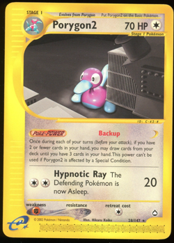 Pokemon 2002 Aquapolis - Porygon2 - Non-Holo Rare - NM - 28/147 - Image 1