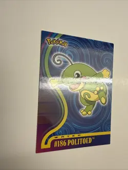Pokemon Topps Johto Series 1 Politoed #186 - blue label, non-holo - Image 2