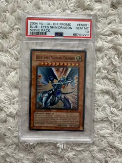 2004 YU-GI-OH! PROMO MOVIE PACK #EN001 BLUE-EYES SHINING DRAGON PSA 10 - Image 3