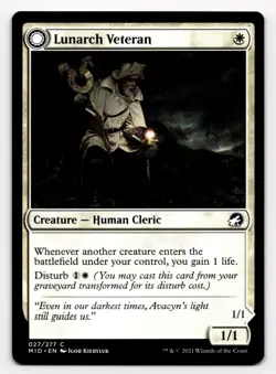 Lunarch Veteran Luminous Phantom Innistrad: Midnight Hunt MTG 27/277 (C) - Image 1
