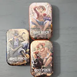 One Piece CCG Tin Pack Set Vol.2 All 3 Art Tins (Luffy, Ace, Sabo) - Image 1