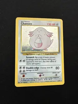 Chansey 1999 Pokemon Base Set Holo Card 3/102 MP - Image 1