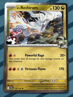 Pokemon Card - Ns Reshiram - HOLO Prize Pack Promo (116/159) Journey Together NM - Image 1