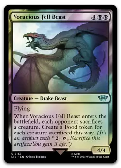 Voracious Fell Beast #113 (Foil) (NM) Lord of the Rings LTR Magic MTG - Image 1