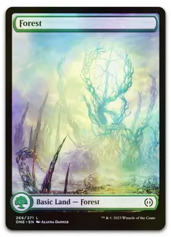 Forest (266) - Full Art #266 (Foil) (LP) Phyrexia All Will Be One ONE Magic MTG - Image 1