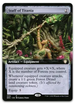 Staff of Titania (Extended Art) #50 (NM) Brothers' War BRC Magic MTG - Image 1