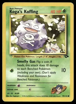 KOGA'S KOFFING 79/132 COMMON GYM CHALLENGE POKEMON - Image 1