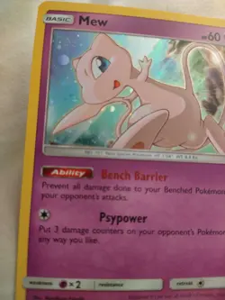 Pokemon TCG Sun and Moon Mew Holo Promo Card SM215 Black Star Lightly Played LP - Image 2