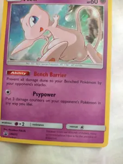 Pokemon TCG Sun and Moon Mew Holo Promo Card SM215 Black Star Lightly Played LP - Image 4