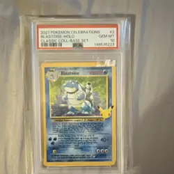 Pokemon 2021 Celebrations Classic Collection Blastoise 2/102 Holo PSA 10 - Image 1