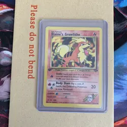 Pokemon TCG 1st Edition Blaines Growlithe 62/132 Gym Challenge WOTC Vintage - MP - Image 1
