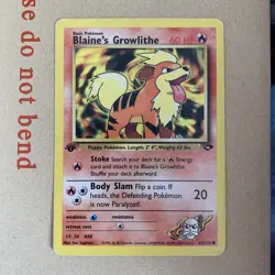 Pokemon TCG 1st Edition Blaines Growlithe 62/132 Gym Challenge WOTC Vintage - MP - Image 2