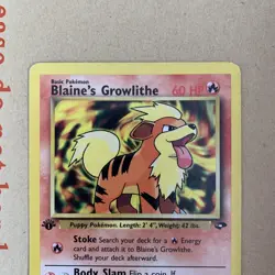 Pokemon TCG 1st Edition Blaines Growlithe 62/132 Gym Challenge WOTC Vintage - MP - Image 3