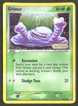 Pokemon TCG: Grimer 54/92 EX Legend Maker Stamped Holo Rare - Image 1