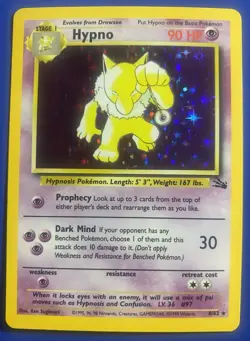 Pokemon TCG Hypno 8/62 Fossil Set Unlimited WOTC Holo Rare - Image 1