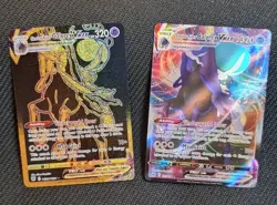 Pokemon TCG Sword & Shield Full Art Foil Shadow Rider Calyrex VMAX Lot 2 Cards - Image 1