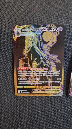 Pokemon TCG Sword & Shield Full Art Foil Shadow Rider Calyrex VMAX Lot 2 Cards - Image 3