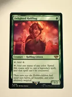 Wizards of the Coast Delighted Halfling Rare Card 363 Green MTG LTR English 2023 - Image 1