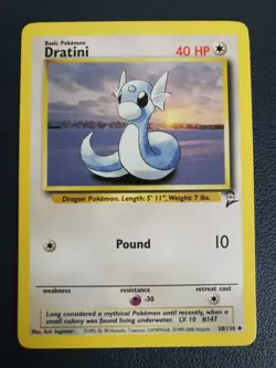Pokemon Card Dratini 38/130 Base Set 2 Uncommon WOTC - Image 1