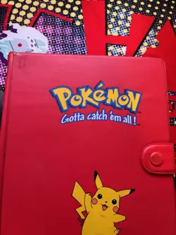 Vintage 1999 Pokemon Pikachu Red Binder TCG Album 30 Page Card Holder - Image 2